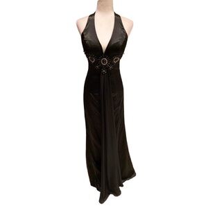 Jovani Halter Gown Black